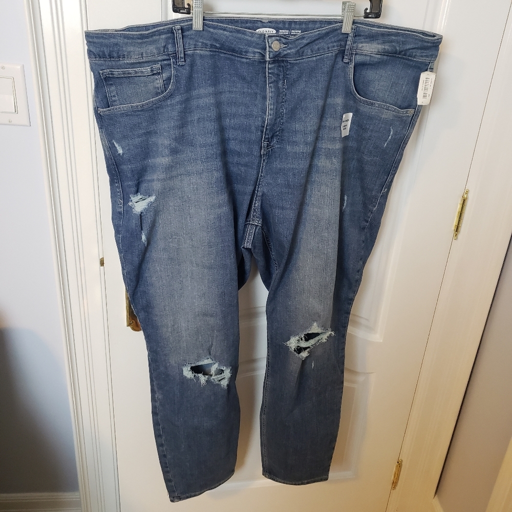 NWT plus size Old Navy Rockstar Super Skinny ankle length distressed jeans